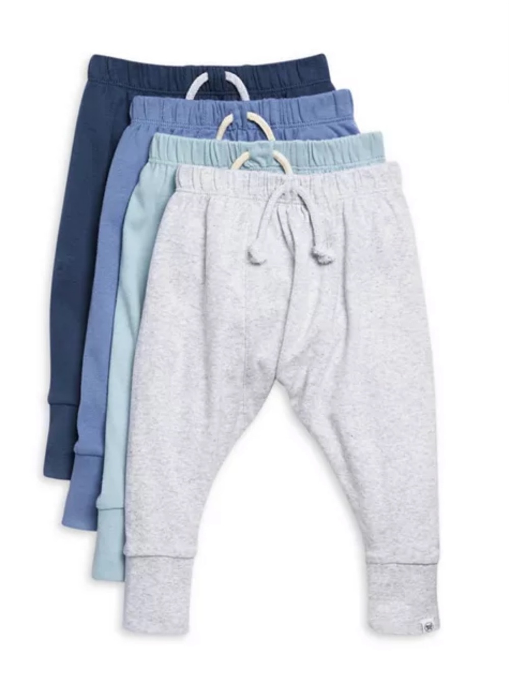 Set of 5 Honest Baby Clothing Jogger Pants -  3-6 Months - Blue Sage Gray